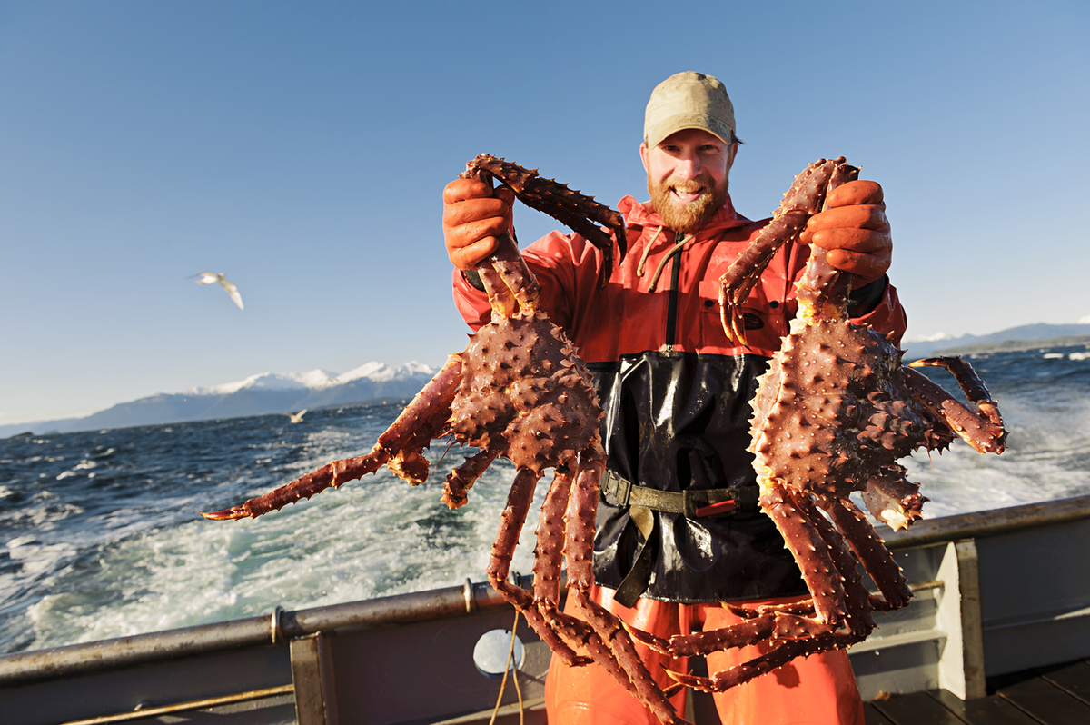 pescatore con king crab